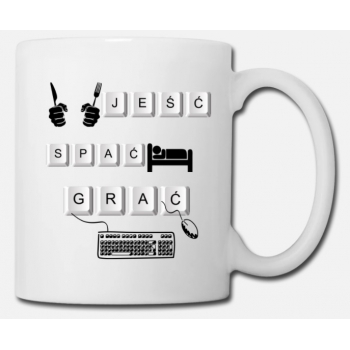 Kubek JEŚĆ SPAĆ GRAĆ